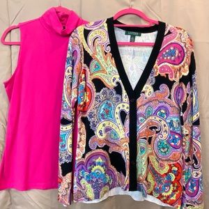 Ralph Lauren cardigan and shell